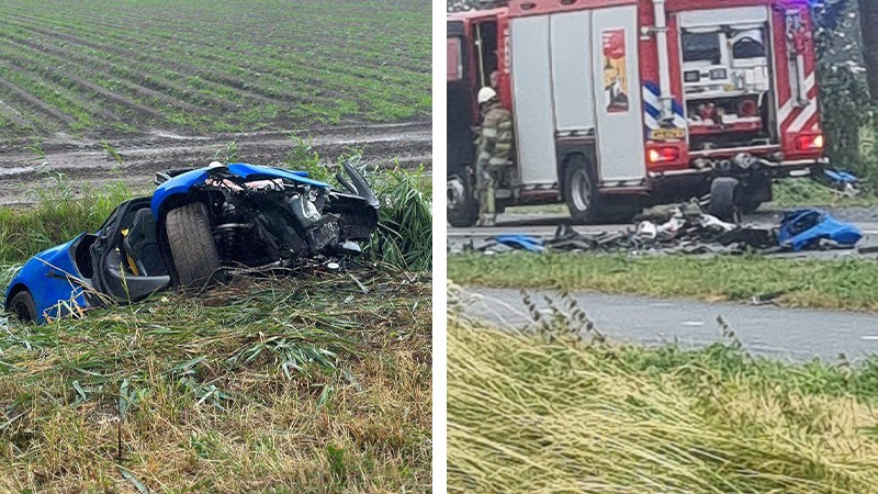 Vier mannen gewond, twee ernstig, na frontale botsing met McLaren 720S.