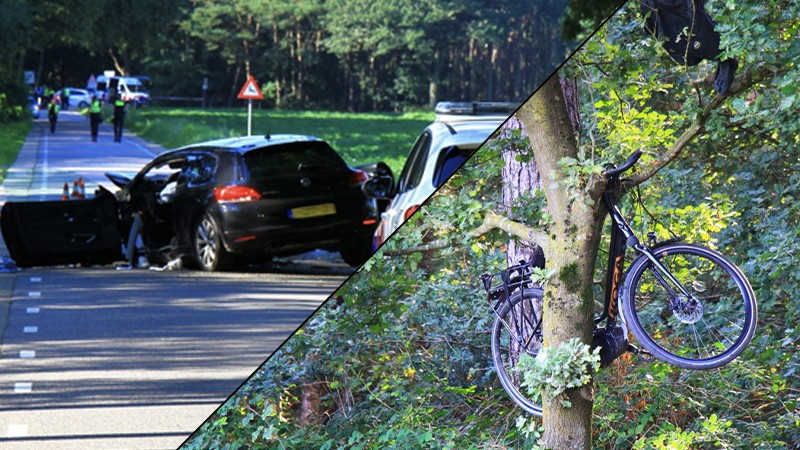 Dodelijk ongeval in Weert: Fiets belandt in boom na botsing met auto, fietser overleden.